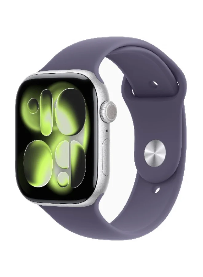 Premium Smart GPS Watch 46mm Aluminium Case with Purple Fog Sport Band (Silver, M/L) gjm3n