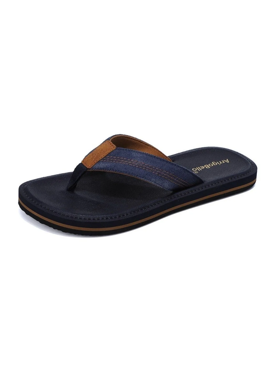 ARRIGO BELLO Mens Casual Comfort Flip Flops Non-Slip Thong Sandals Lightweight Slides (Black, 42 EU) 5nyzn