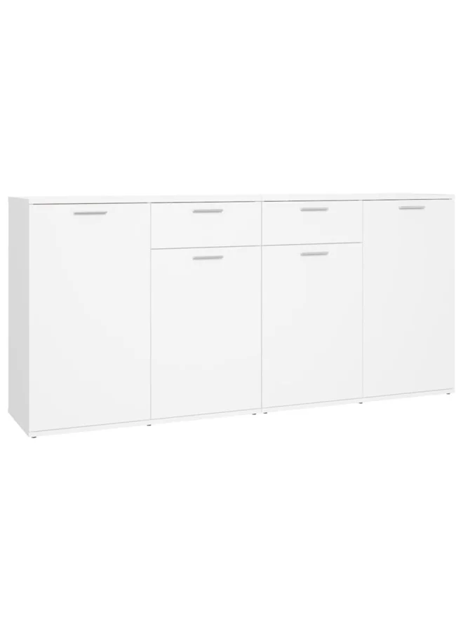 VidaXL Modern Sideboard Storage Cabinet (White, 160x36x75 cm) Premium Engineered Wood Console Table for Living Room k25um