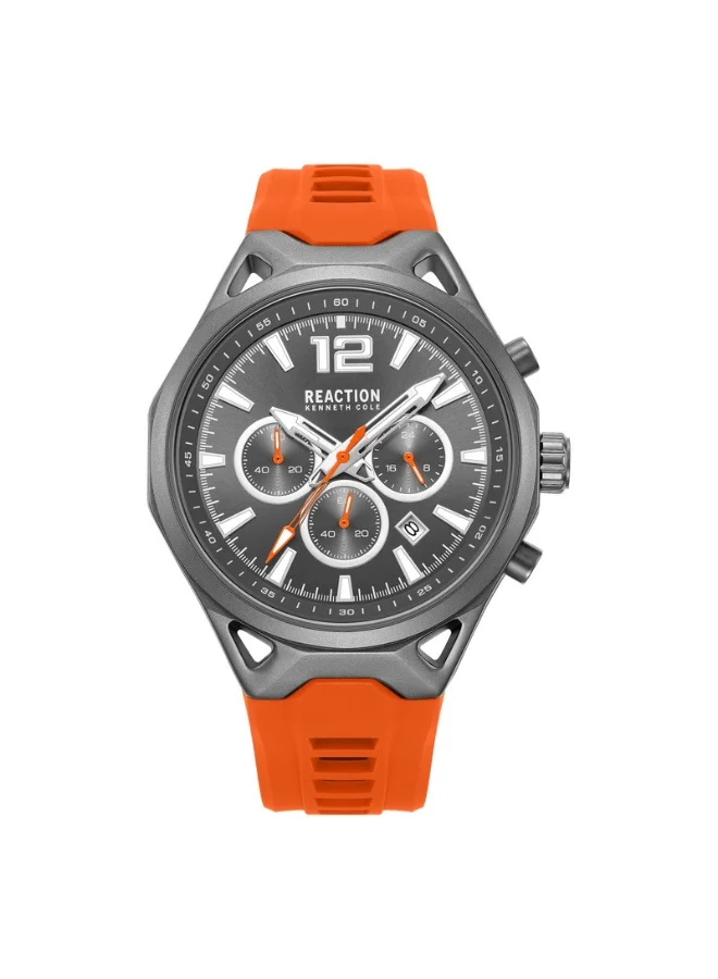 Premium Men's Chronograph Watch Gunmetal Dial With Durable Silicone Strap (45mm) glgxh