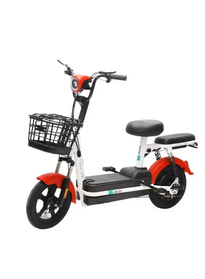 HUANAN BOARD Electric Bicycle with Storage Basket Premium Commuter Bike for Urban Travel (Black, 26 inch) gchga