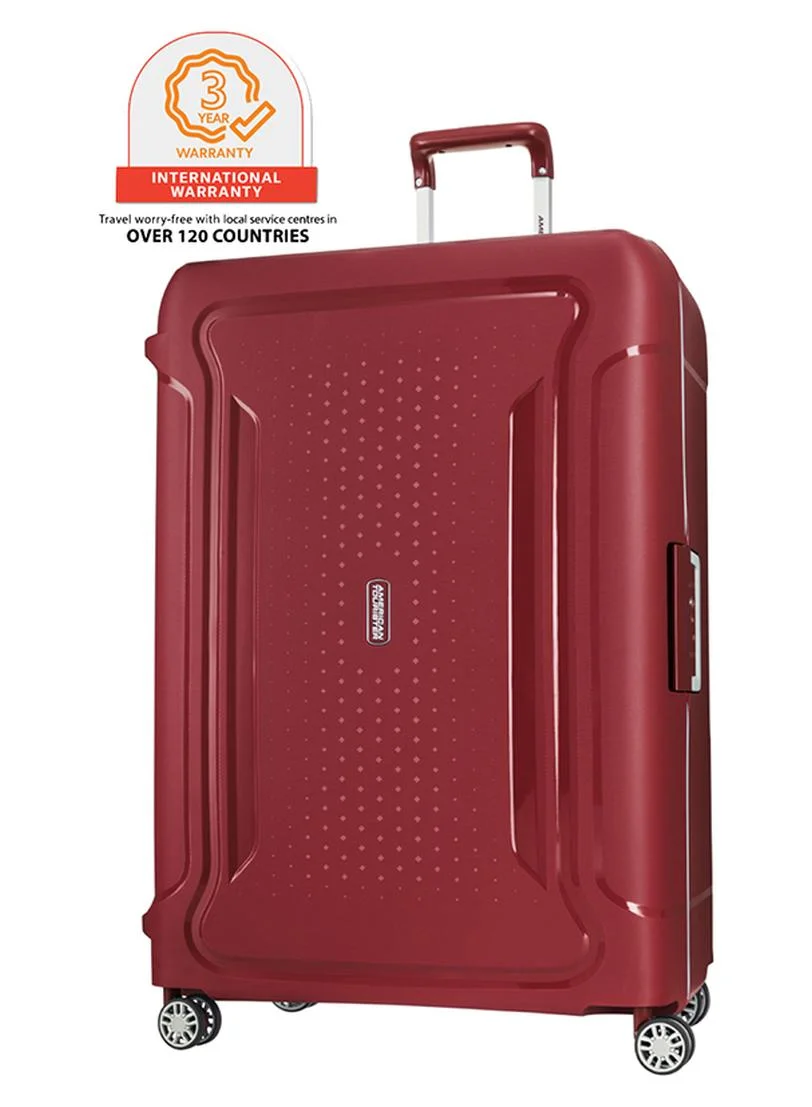 Premium Hard Shell Spinner Suitcase Scratch Resistant Polypropylene Travel Luggage (Red, 78 cm) 01ekg