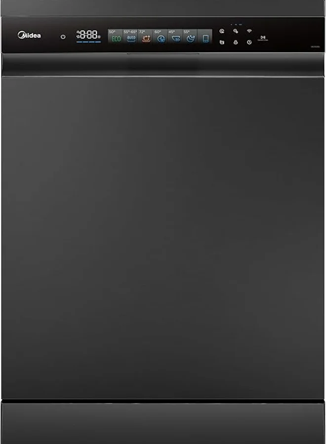 Premium Smart Freestanding Dishwasher with BLDC Motor, 15 Place Settings, 9 Programs, Wi-Fi Connectivity, Auto Open Function (Black, 60 cm) ookcf