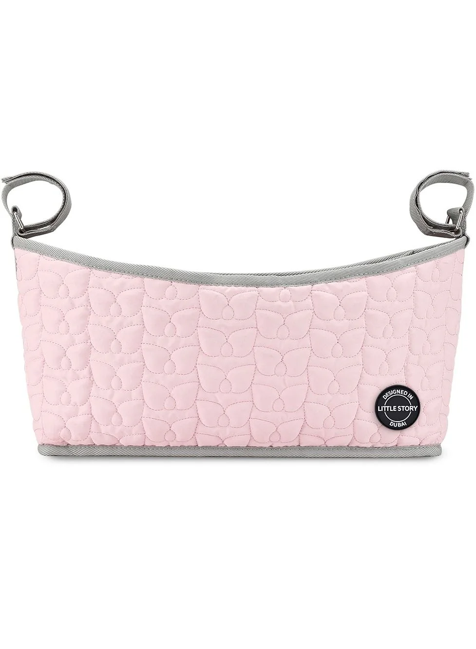 Little Story Premium Quilted Baby Stroller Bag Lightweight Organizer (Pink, 35x30x15 cm) 6v4o1