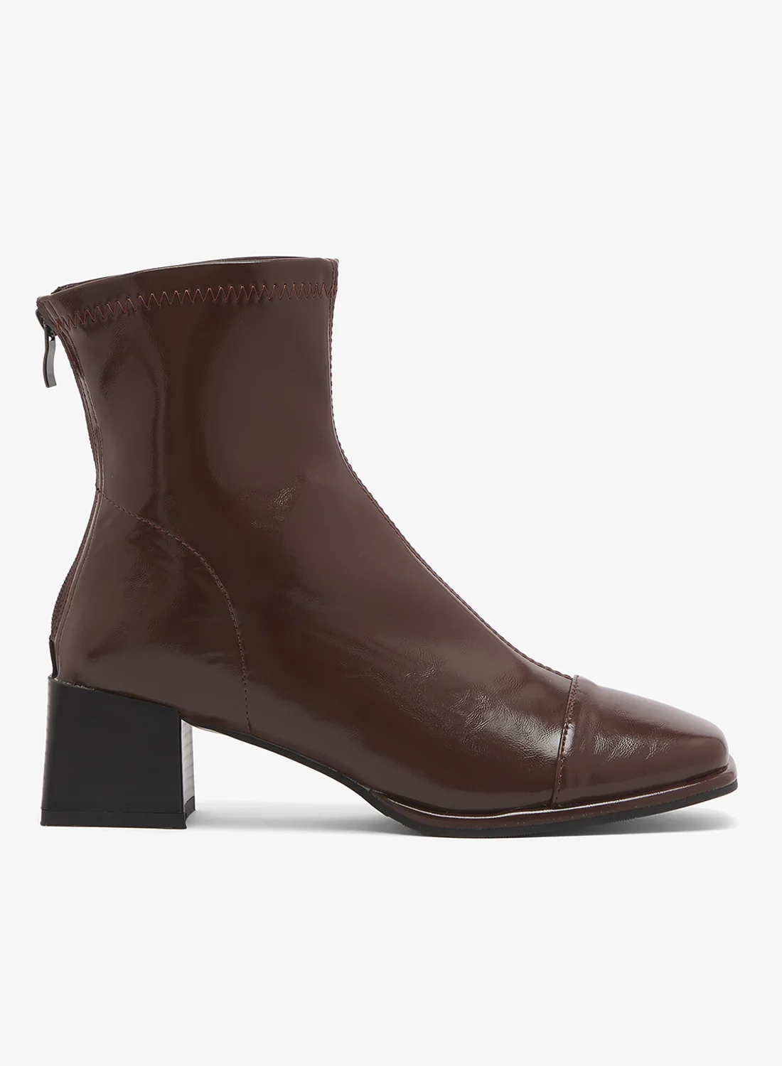 ELLA Block Heel Chelsea Boots Premium Faux Leather Ankle Boots for Women (Black, 38 EU) jfswb