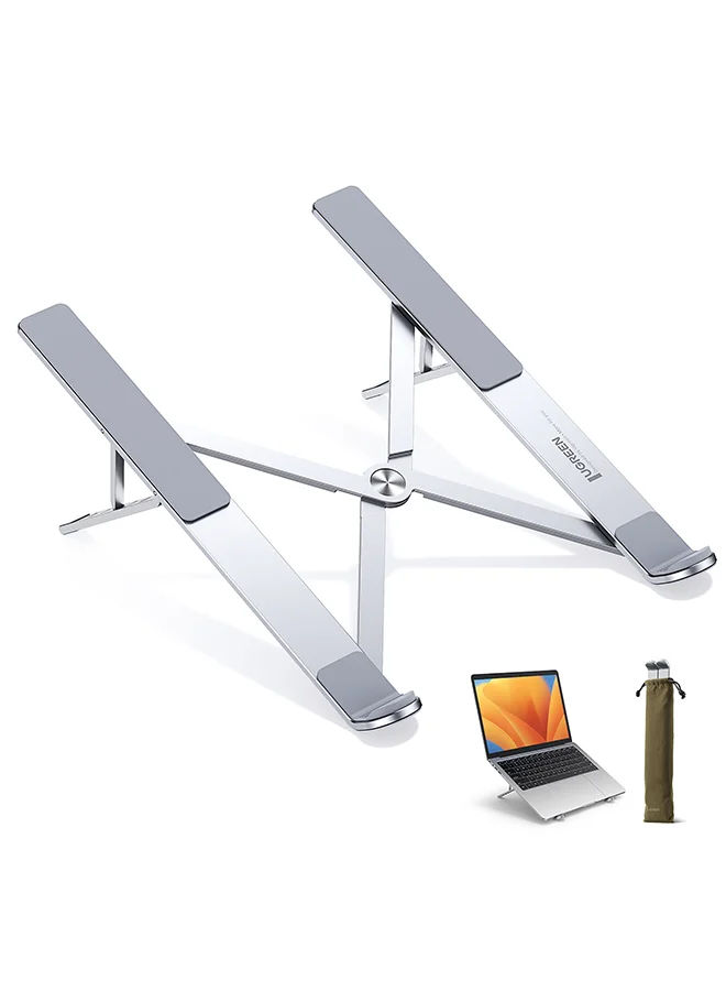 Ugreen Aluminum Laptop Stand Adjustable Ergonomic Riser Holder for Desk (Silver, 1 Piece) g9oea