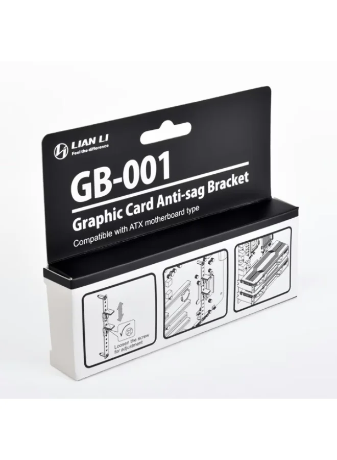 Premium Metal GPU Anti-Sag Support Bracket (Adjustable Height, ATX & E-ATX Compatible, Black) 1x6jq