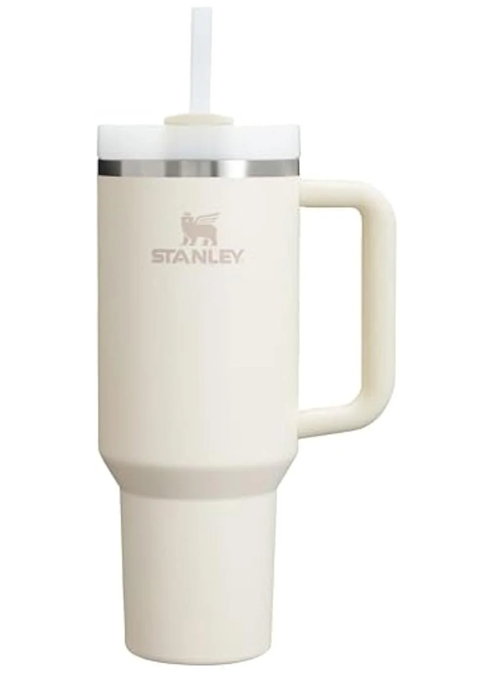 Premium Vacuum Insulated Stainless Steel Tumbler with Lid and Straw for Hot and Cold Beverages (Cream White, 1.18 L) xbbqz