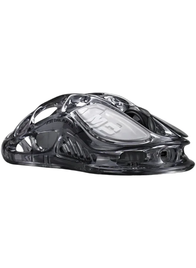 Gravastar Mercury M2 Wireless Gaming Mouse, High-Precision Optical Sensor, Tri-Mode Connectivity, RGB Lighting, Lightweight Design (Transparent Black, 79g) ierl3