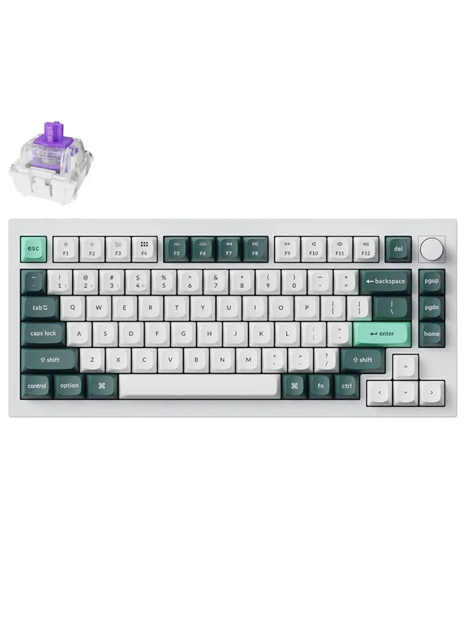 Keychron Q1 HE Mechanical Keyboard RGB Backlight Nebula Switch Knob Version (75% Layout, Wired/Wireless) 8dnog