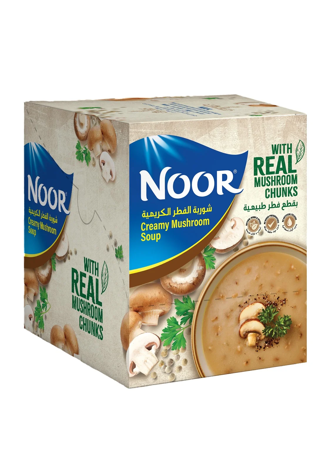 Noor Creamy Mushroom Soup Premium Gourmet Ready-to-Eat (Pack of 12, 400g) anaoh