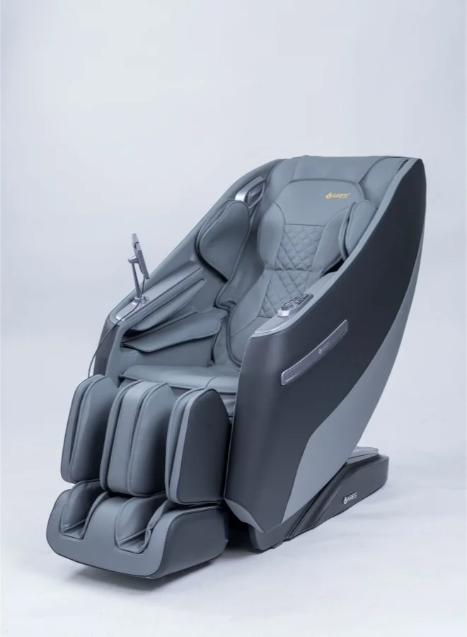 ARES Premium 3D SL-Track Massage Chair with Zero-Gravity and Voice Control (Gray and Black) 8ehln
