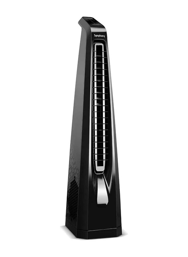 SYMPHONY Tower Fan with Bladeless Technology, Premium BLDC Motor, Touchscreen Control & Remote, 85W Power (Black) a0mgq
