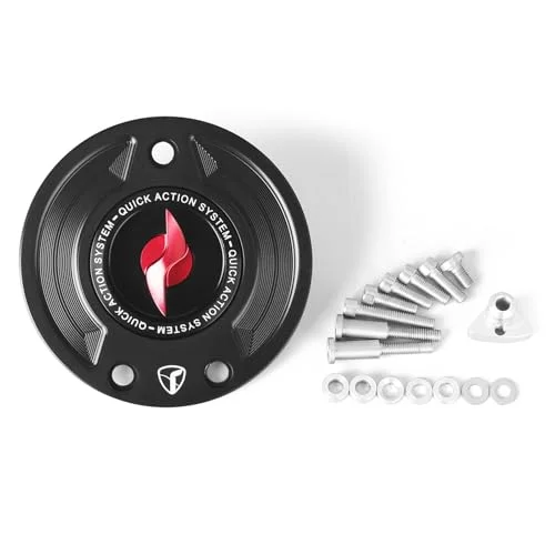 VITINO Quick Action Fuel Tank Cap CNC Aluminum Gas Filler Cover (Red, Universal Fit) owvas