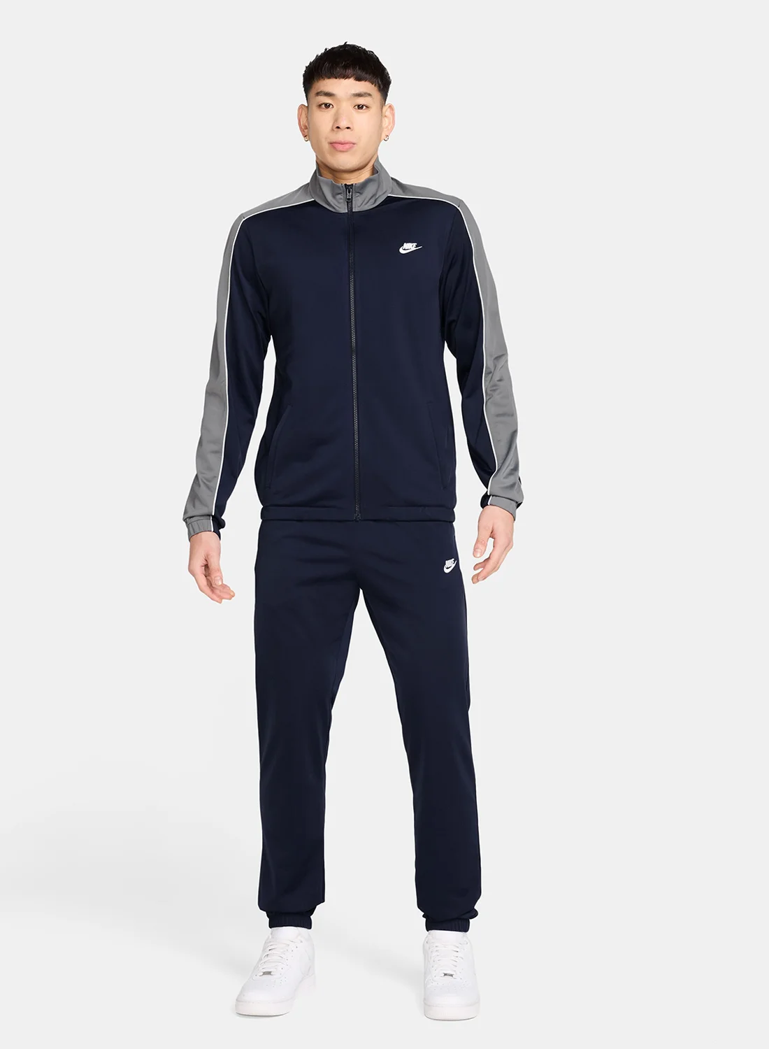 Athletic Men's Premium Tracksuit Set Lightweight Breathable Sportswear (Black, Large) ct5ez