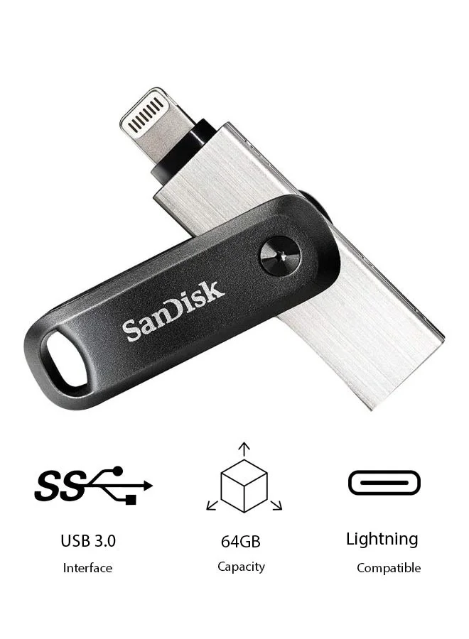 Premium Dual-Interface Flash Drive with Flexible Connector for Mobile Devices (64 GB) bgx3g