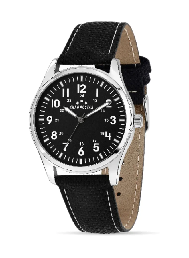 Chronostar Men's Analog Quartz Watch with Black Nylon Band (39mm) tktoe