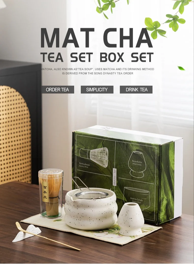 GuRiver 7PCS Matcha Whisk Set Traditional Bamboo Tea Tools for Authentic Ceremonial Preparation (7-Piece Set) 5swz8