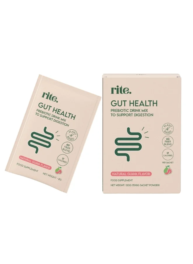 Rite Prebiotic Fiber Drink Mix Guava Flavor (120g, 15 Sachets) i386b