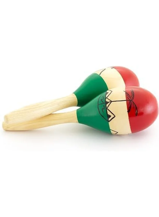 Megarya Traditional Mexican Maracas Wooden Percussion Shakers (Tri-Color, 23 cm Pair) 7hdu3