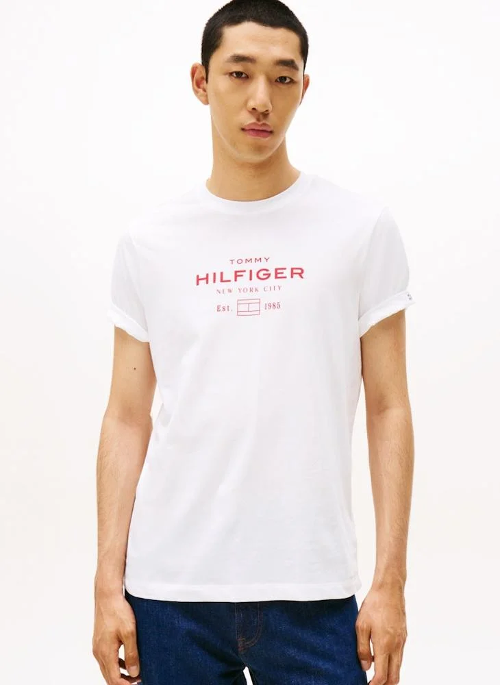 Premium Graphic Logo Crew Neck T-Shirt Soft Cotton Casual Tee For Men (Solid, Large) enj8g