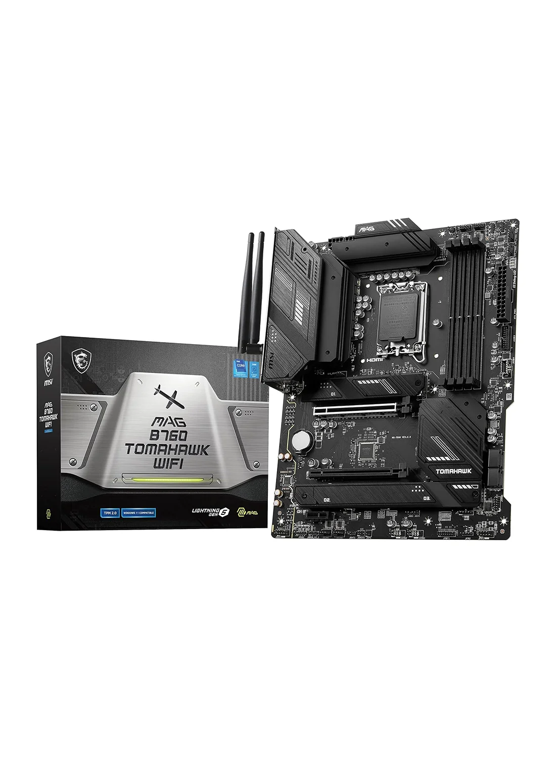Premium B760 ATX Motherboard LGA1700 DDR5 Wi-Fi 6E 2.5Gbps LAN (Black) 7sch3
