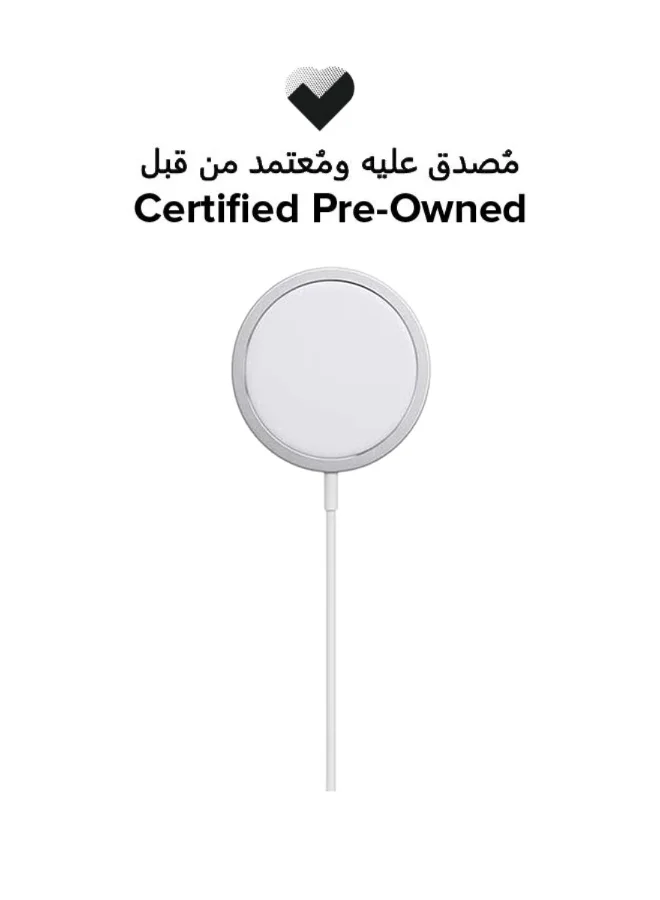 Premium Smart Magnetic Wireless Charging Pad Fast Power Adapter for Smartphones (White) aeywt