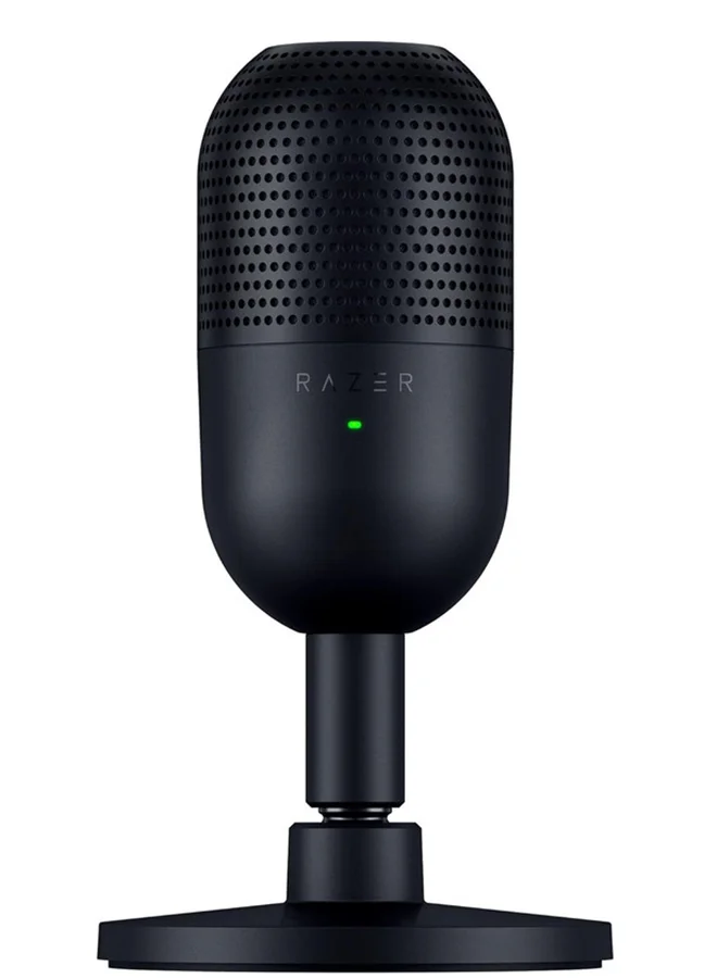 Premium Compact USB Condenser Microphone with Tap-to-Mute Sensor and Shock Absorber (Black) idn1v
