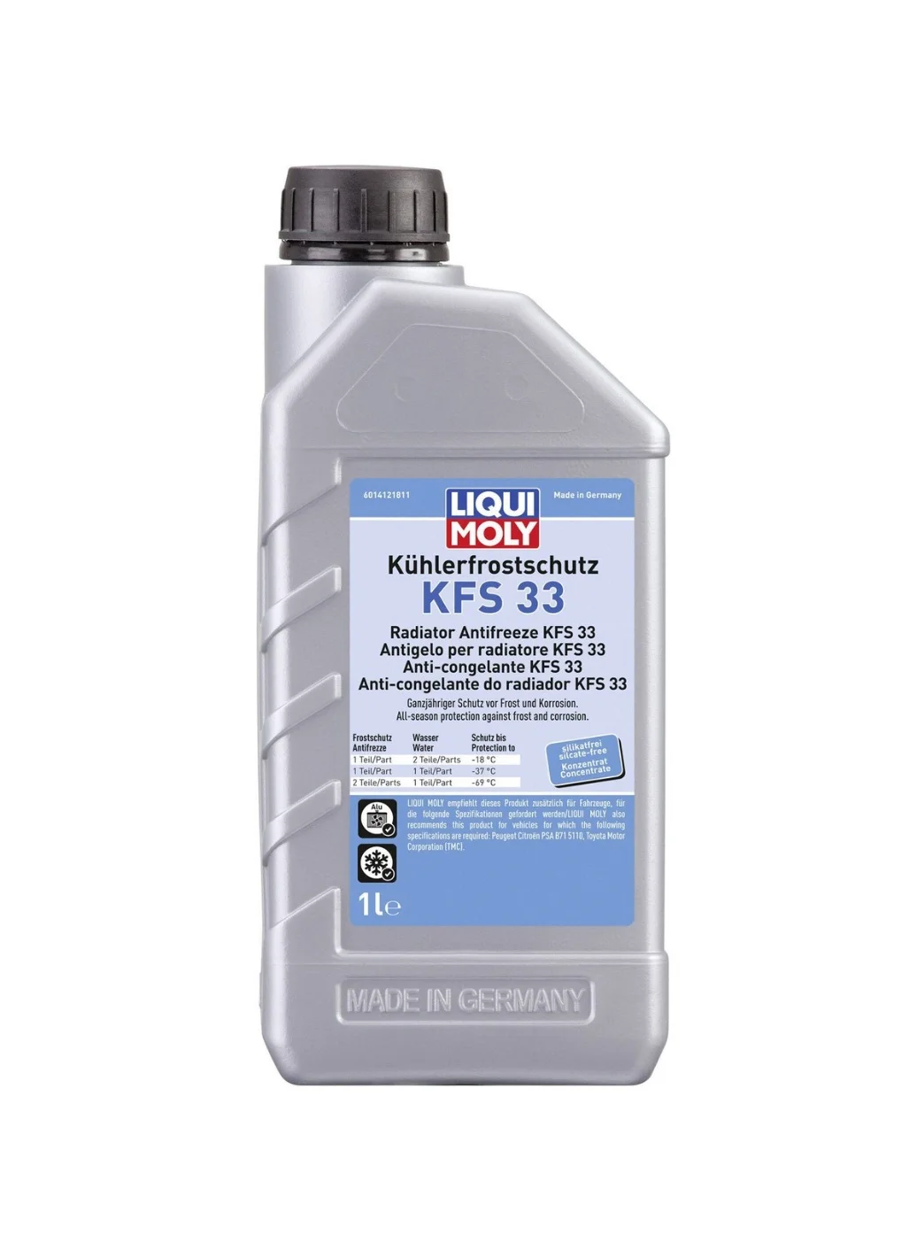 Premium Radiator Antifreeze KFS33 Engine Coolant Concentrate (Blue-Green, 1L) er28h