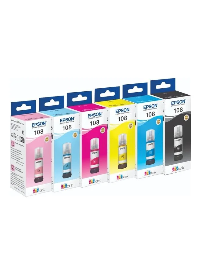Premium Ink Refill Multipack for L8050 and L18050 Printers (5-Color Set, 350 mL Total) ftd8i