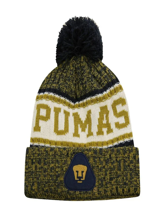 Pumas UNAM Team Pom Beanie Hat (Navy, One Size) - Premium Embroidered Winter Knit Cap for Soccer Fans lwr5g