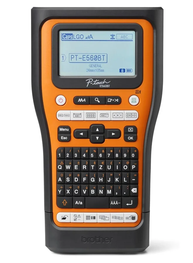 Professional Industrial Label Maker with Bluetooth Connectivity and Rechargeable Battery (Brown, 24mm Tape Capacity) gfo83