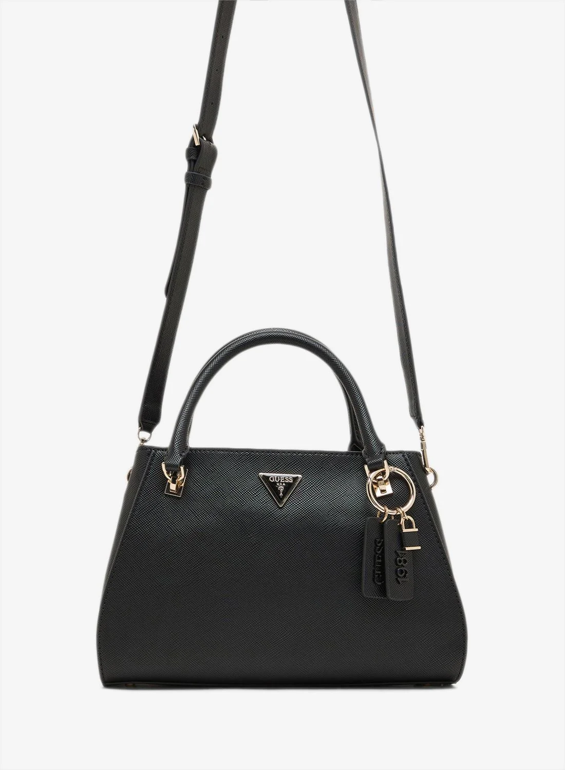 Premium Satchel Handbag Elegant Structured Shoulder Bag for Women (Medium, Black) mdno3
