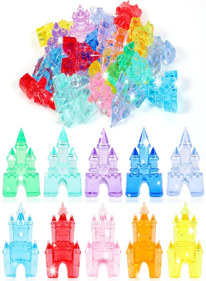 Acrylic Princess Castle Gemstone Figurines for Party Favors and Cake Decoration (65 Pieces, 4 cm) xyvtp