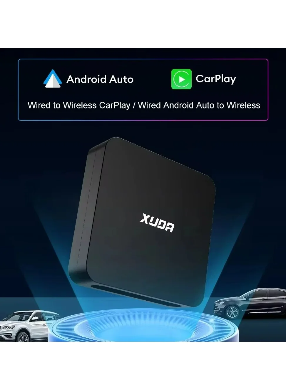Xuda Wireless CarPlay and Android Auto Adapter Premium Smart Multimedia Box for Vehicle Infotainment Systems (Universal Compatibility, 1 Unit) nbvgo