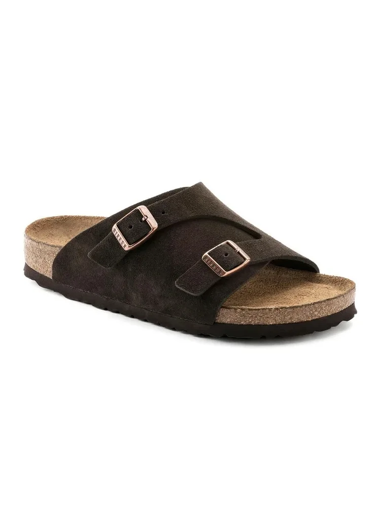 Premium Suede Leather Sandals Unisex Comfortable Slip-On Footwear (Brown, 42 EU) w5gbz