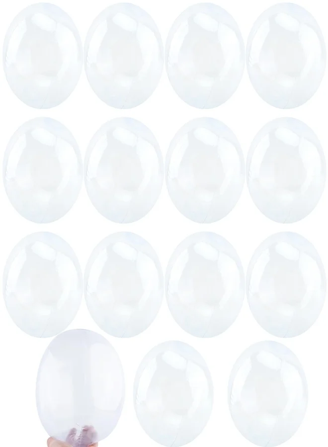Premium Inflatable Beach Balls Transparent Pool Party Supplies (Clear, 16 Pack, 15 cm) obc7u