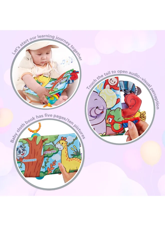 COGNIKIDS Interactive Cloth Sound Book with Music and Lights (Montessori Early Learning Toy for Infants, 15 cm x 15 cm) af0mw