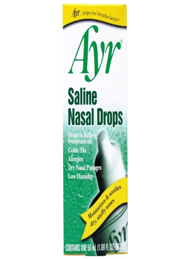 Saline Nasal Drops Moisturizing Solution for Dry Nasal Passages (50 mL) 0kfd2