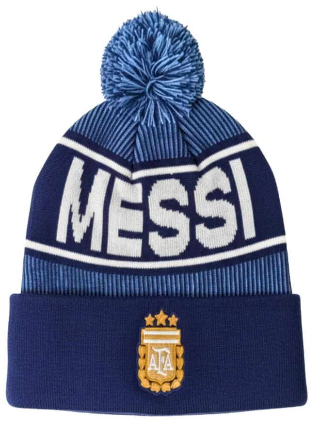 Icon Sports Argentina National Team Winter Beanie with Pom and 3-Star Crest (Adult, White) tbsol