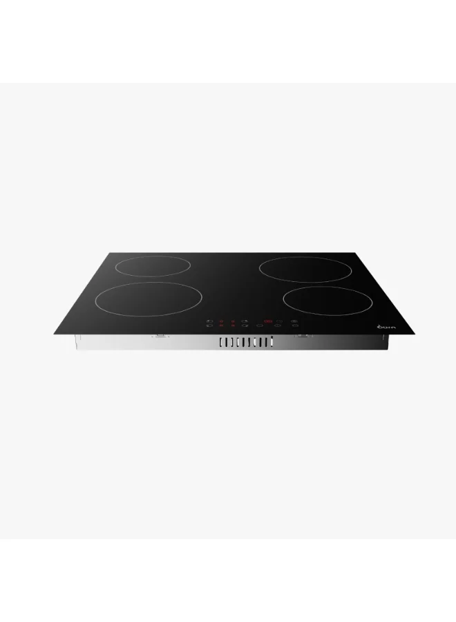 BURN 4-Zone Ceramic Hob with Touch Control and Frosted Anti-Fingerprint Glass (6000W, 60cm) x8l0g