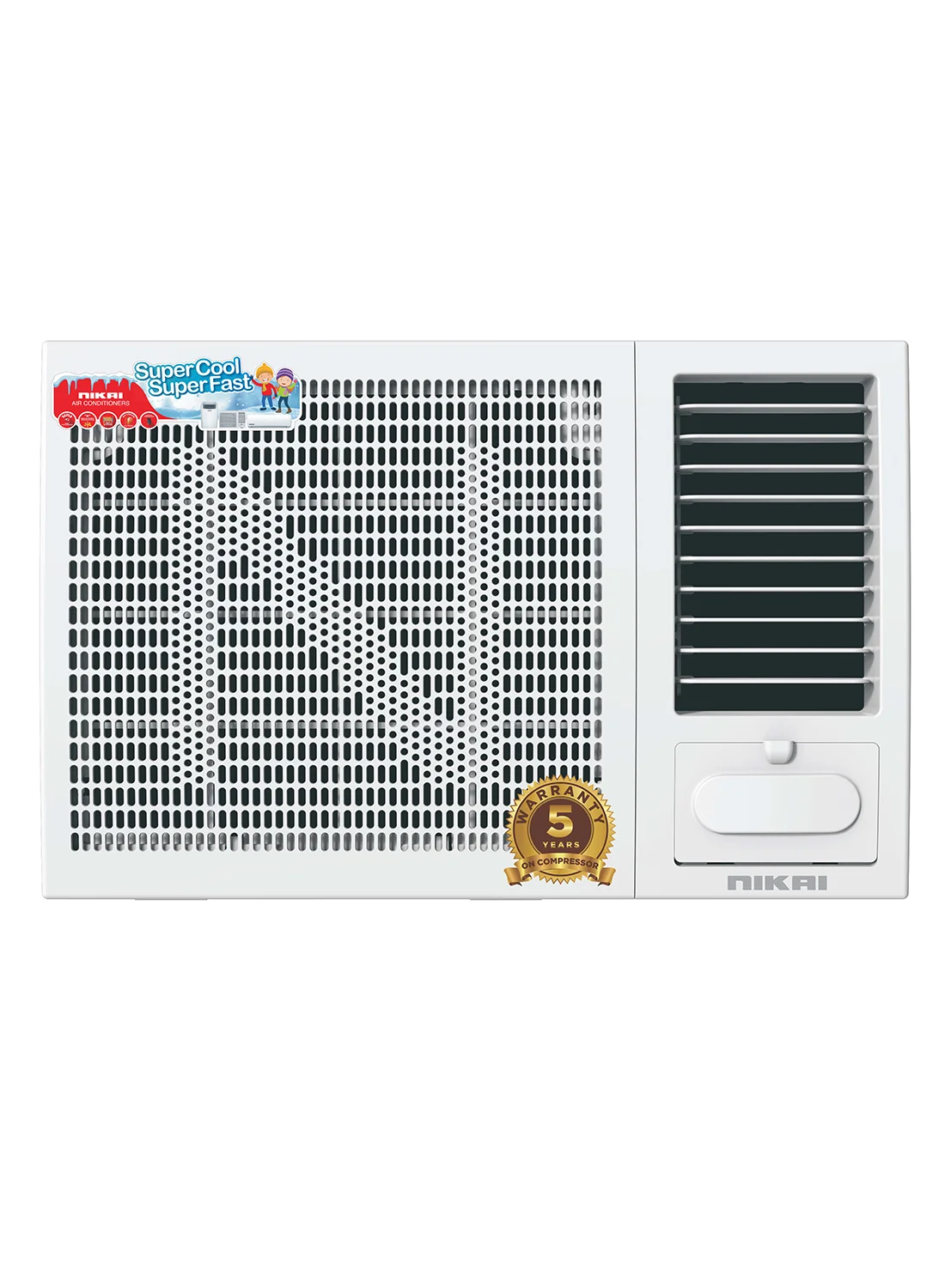 NIKAI 1.5 Ton Window Air Conditioner 18000 BTU with T3 Rotary Compressor and Grooved Copper Tubing (White, 5275 W) q0ozq