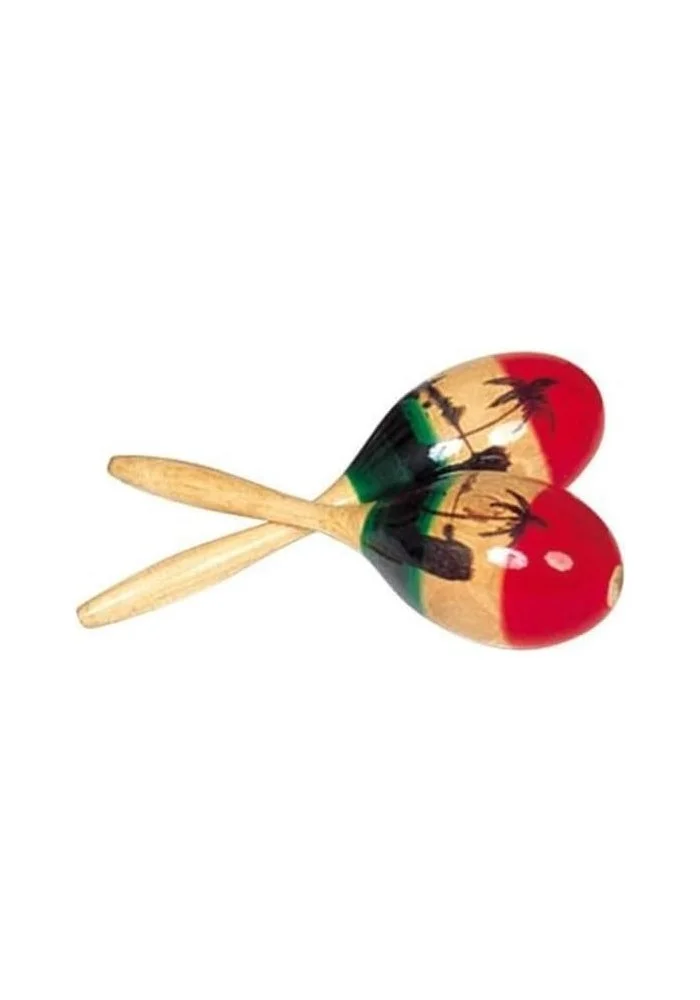 MegArya Wooden Mexican Maracas Hand Percussion Instrument (Tri-Color Painted, 23 cm) zkwvg
