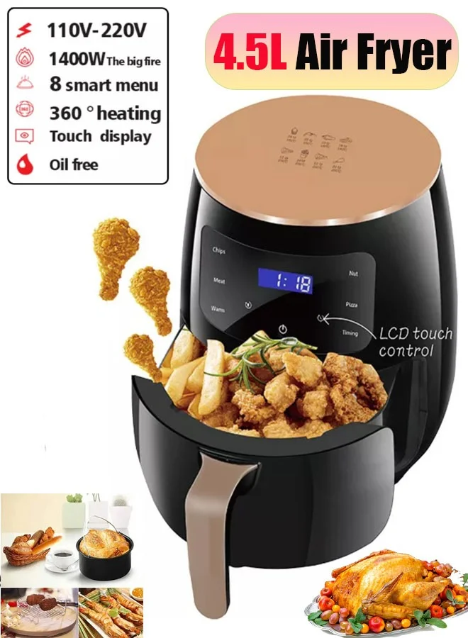 Mi VAZA Smart Air Fryer Digital Electric Oven with Touch Control Panel and Non-stick Coating (Black, 4.5L) yhyfy