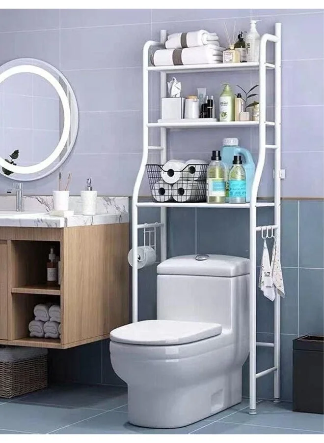 HOMESTAR Bathroom Toilet Storage Cabinet Over-the-Toilet Shelf Organizer (White, 48x25x166cm) rhzty