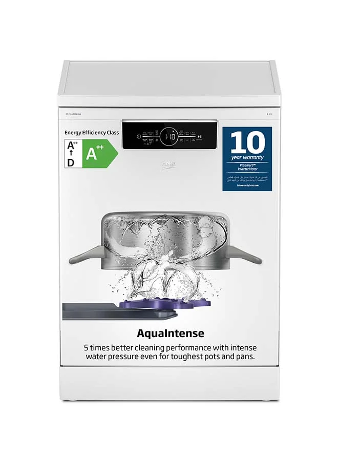 Beko Freestanding Dishwasher (14 Place Settings, 6 Programmes, 46 dBA, Stainless Steel Tub) White 63hsm