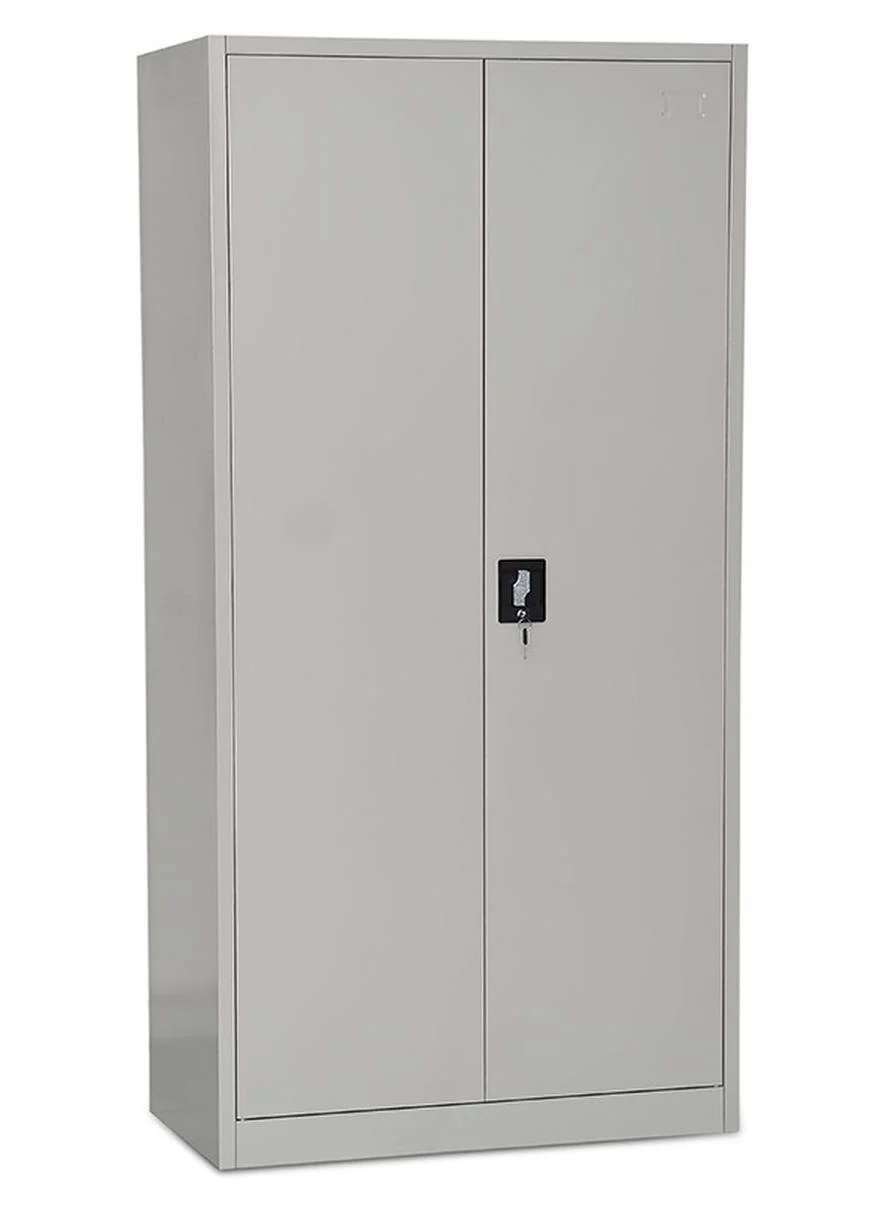 Multi Home Furniture Steel Storage Cabinet with Lock ¨C 2 Door Metal Wardrobe for Office & Home Organization (Grey, 180 cm x 90 cm x 40 cm) j31s5