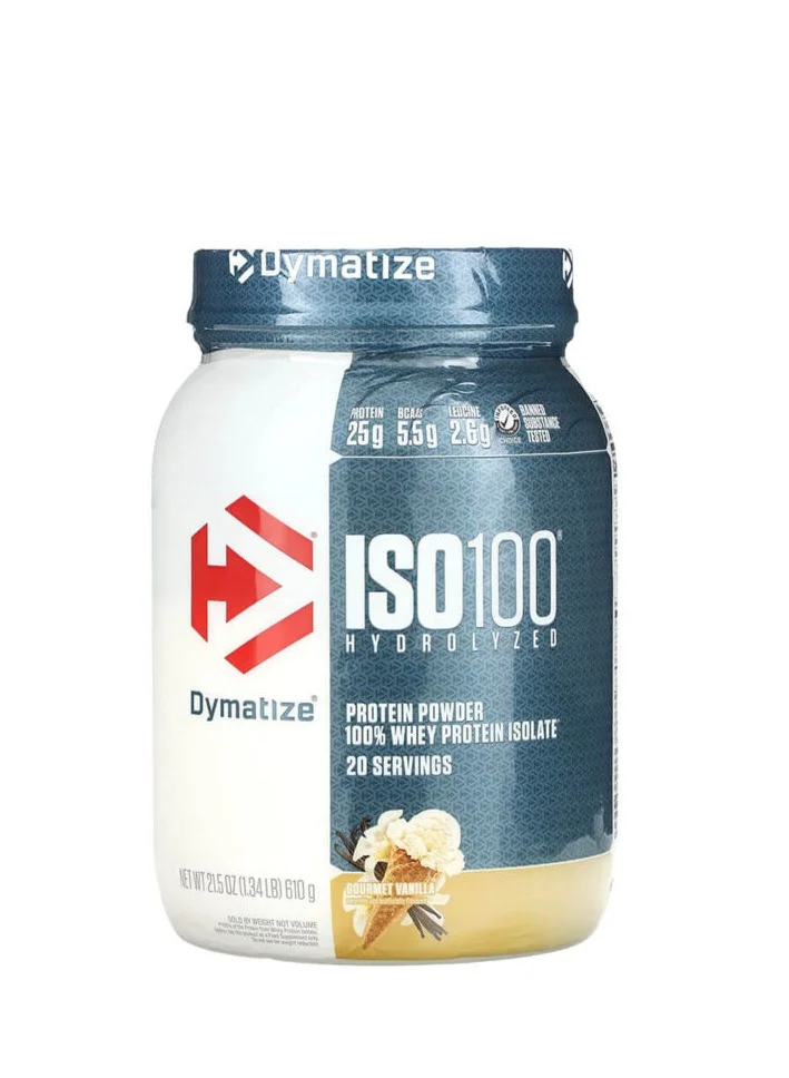 Dymatize ISO 100 Hydrolyzed Whey Protein Powder Premium Muscle Recovery Supplement (610 g) o3w9b