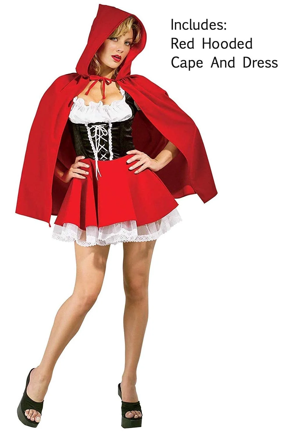 Premium Red Riding Hood Costume for Women Elegant Fairy Tale Cosplay Outfit (Red, Medium) w8iig