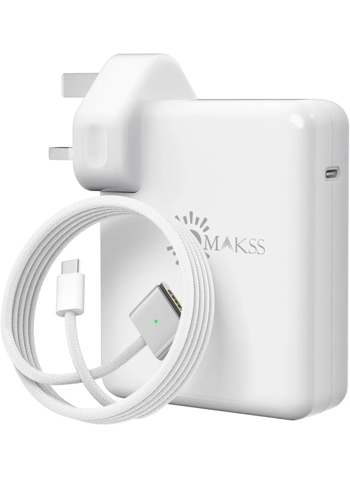 OMAKSS 140W USB-C Power Adapter with Magnetic Charging Cable Premium Fast Charger for 16-inch Laptop (White, 1 Pack) 1vjnk